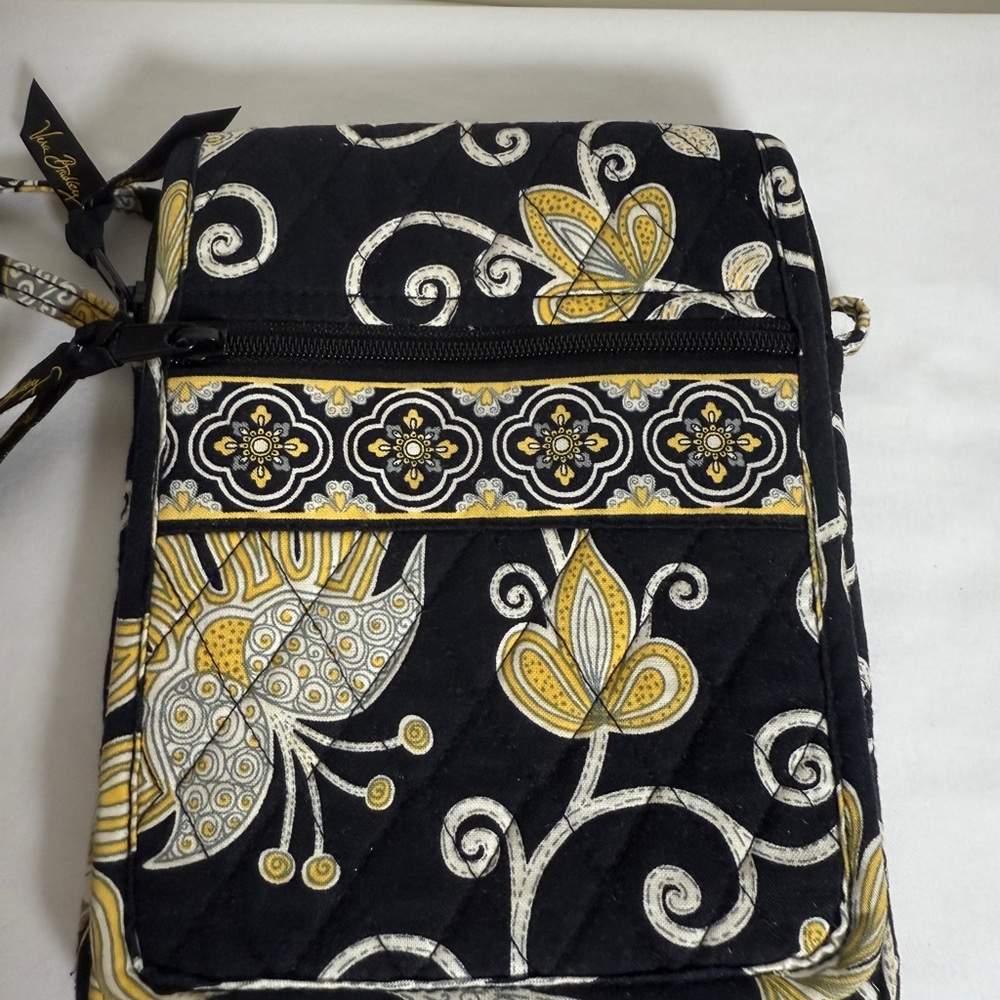 Vera Bradley Black and Yellow Floral Crossbody Bag - Picture 2 of 13